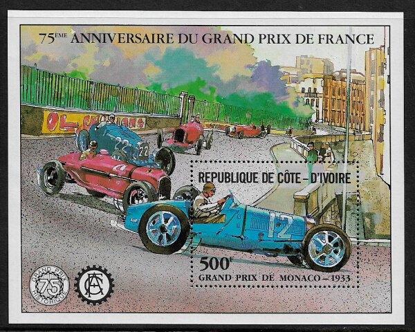 Ivory Coast #616 MNH S/Sheet - Grand Prix Cars