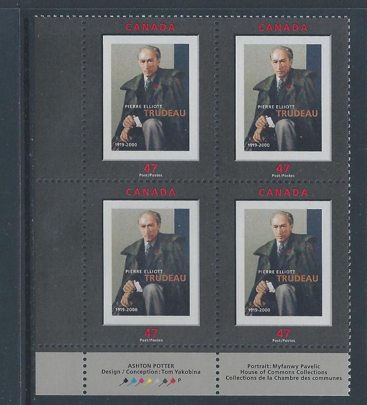 Canada #1909 LL PL BL Pierre Elliot Trudeau 47¢ MNH