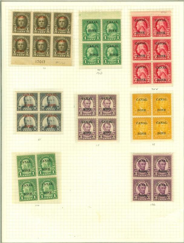 Canal Zone Collection on Scott Pages 1914  to 1978 Mint and Used Cat $2,350