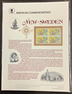 Commemorative Panel #308  New Sweden Airmail #C-117  44 c 1988