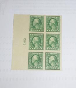 #408 1 cent Washington plate block