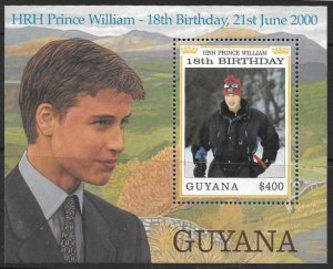 GUYANA SGMS5842 2000 18th BIRTHDAY OF PRINCE WILLIAM MNH