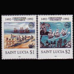 ST.LUCIA 1992 - Scott# 991-2 America 500th. Set of 2 NH