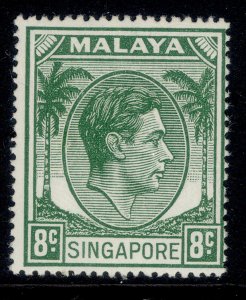 SINGAPORE GVI SG21a, 8c green, M MINT. Cat £11.