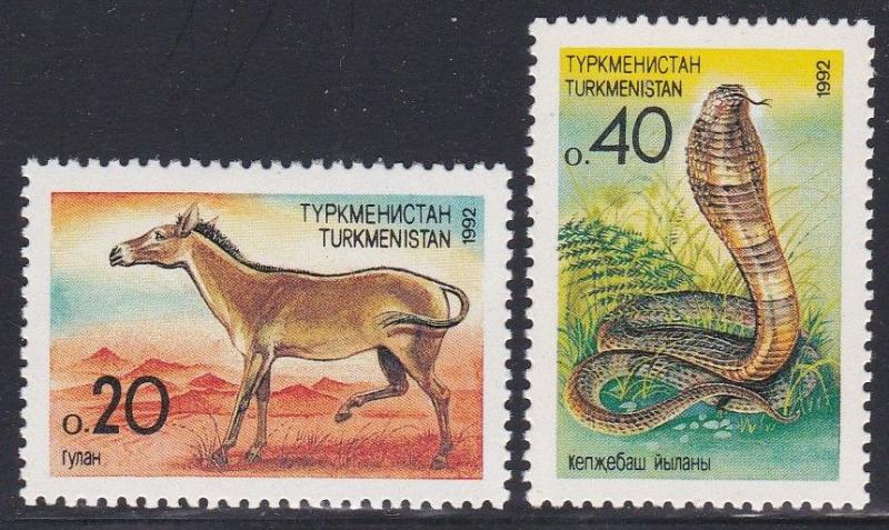 Turkmenistan #29-30 F-VF Mint LH * Horse, snake