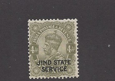 India (Jind), O42, Overprinted Black Single, **Hinged**