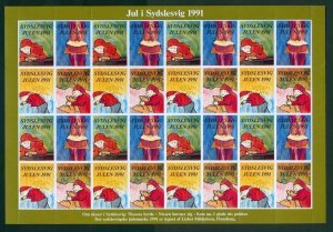 Denmark. Southslesvig 1991. Christmas Sheet  Mnh Folded. Santa, Rice Pudding