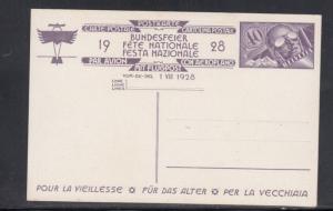 Switzerland Air Mail Postal Cards For the Elderly 1928  Unused 