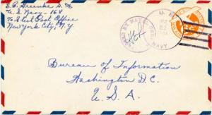 United States Fleet Post Office 6c Monoplane Air Envelope 1944 U.S. Navy Navy...