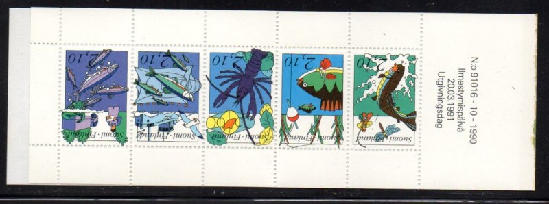 Finland Sc 863 1991 Fish stamp booklet pane mint NH