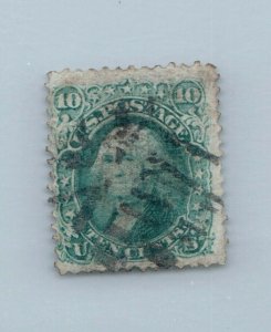 GOLDPATH US STAMP SC# 89 USED FINE, CORNER CREASE CAT $325 _SBH_01