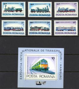 Romania Sc# 2933-2939 MNH 1979 Trains