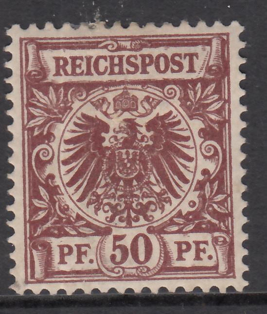 GERMANY - 1889 REICH Mi 50ab cv 2600$ MH* very fine condition