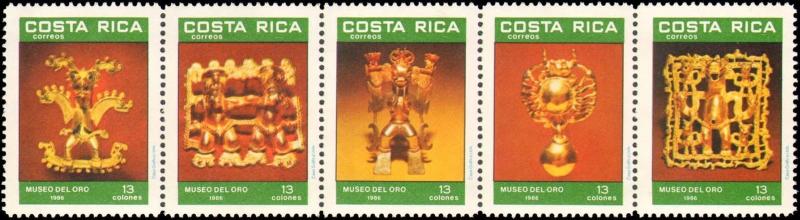 COSTA RICA #375-376  MINT NEVER HINGED COMPLETE SET TWO STRIPS OF 5