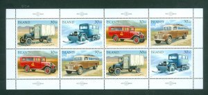 Iceland. 1992 Booklet Panel  8 x 30.00 Kr. Mnh.  Mail Auto Transport. Sc# 756-59