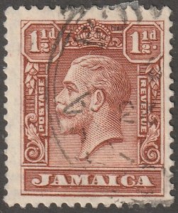 Jamaica, stamp, Scott#104, used, hinged,  1 1/2d