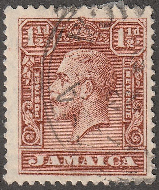Jamaica, stamp, Scott#104, used, hinged,  1 1/2d