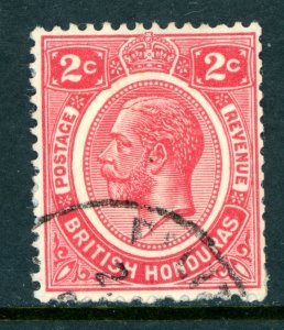 British Colonies 1927 KGV Honduras 2¢ Rose Red Scott #94 VFU W974