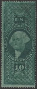 R93c $10.00 Revenue: Charter Party (1862) Used