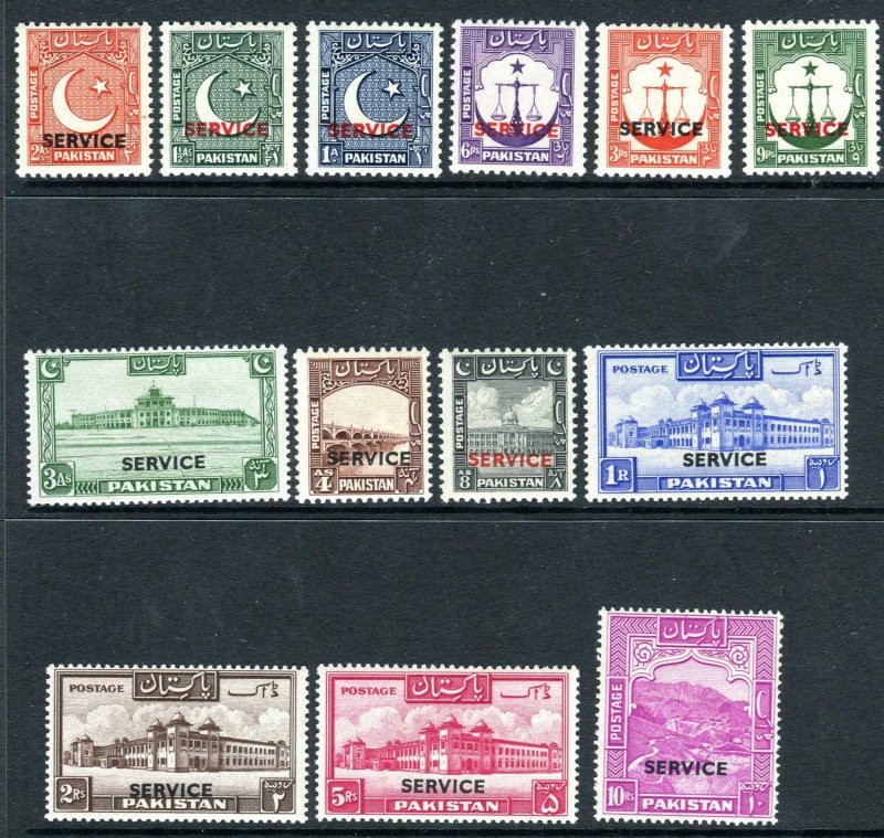 PAKISTAN-1948-54  A lightly mounted mint Service set of 14 values Sg O14-26