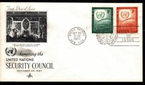 United Nations #55 -56 Security Council FDC  (Artcraft)