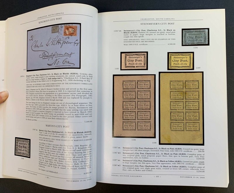 Edgar Kuphal, U.S. Carriers & Locals, R. A. Siegel, Sale 925, Nov. 15-16, 2006 