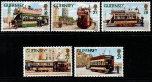 GUERNSEY SG588/92 1992 TRAMS MNH