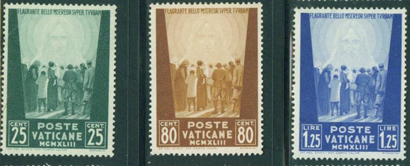 VATICAN Scott 84-86 MH* 1944 Picture of Jesus MCMXLIII