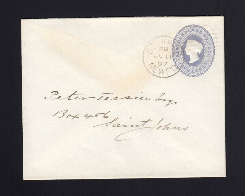 NEWFOUNDLAND: Webb #EN2a 5c Envelope USED 1897