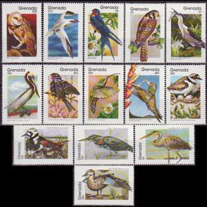 GRENADA 1989 - Scott# 1705-18 Indigenous Birds Set of 14 NH