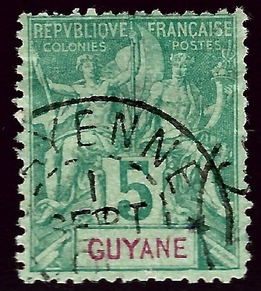 French Guiana SC#35 Used F-VF hr...Worth a Close look!!