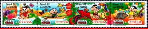 2373A BRAZIL 1992 ECOLOGY, COMICS, FLOWERS, BIRDS, BUTTERFLY, MI# 2479-82, MNH