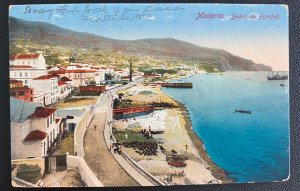 1914 Gibraltar Picture Postcard cover to New York USA Madeira Bahia View