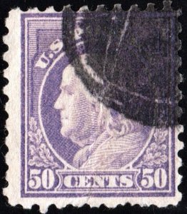 SC#477 50¢ Franklin Single (1916) Used