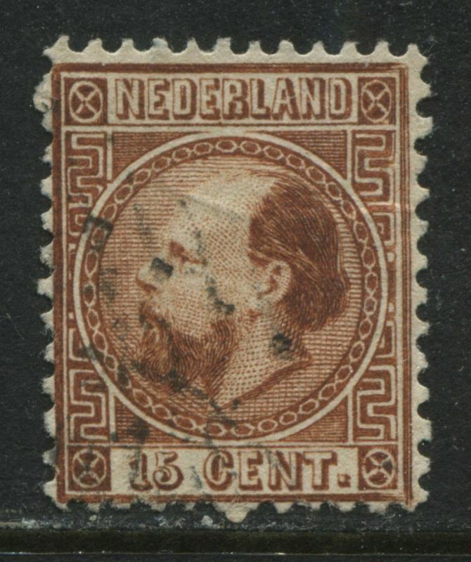 Netherlands 1867 15 cents red brown choice used 