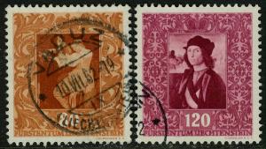 Liechtenstein  # 233, 235 Used VF CDS Cat. $ 9.50