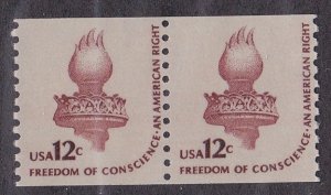 United States # 1816, Torch on the Statue of Liberty, Coil Pair, Mint NH