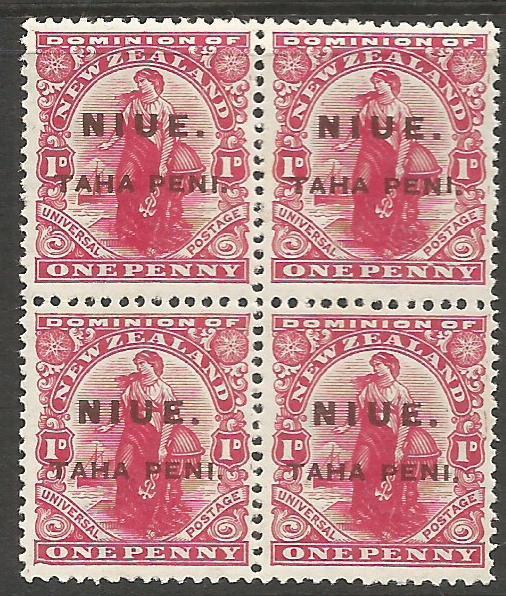 Niue SG 21 Block of 4 MNH (8cqv)