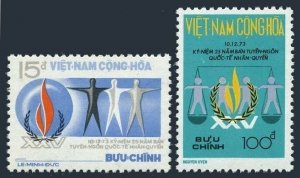 Viet Nam South 462-463, MNH. Mi 540-541. Declaration of Human Rights, 25, 1973.