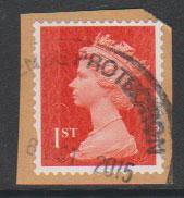 GB QE II Machin SG U2968d - 1st vermillion  - date code M15L - Source  S 