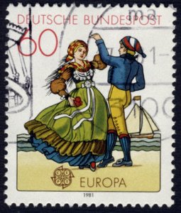 Germany #1350 60pf Used (North German Couple Dancing in Regional Costumes)