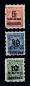 [70455] Germany Reich 1923 INFLA OVP Rouletted Mi.332A-337A Set of 3 MNH OG