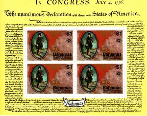 Bahamas 1976 Bicentenary of American Revolution, Miniature Sheet [Mint]