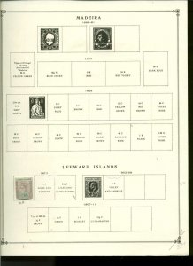 Collection, Leeward Islands Scott Album Pages, 1890/1945, Cat $50, Mint & Used