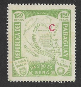 Paraguay-Interior  # L35  Map - overprint C   (1)  Unused