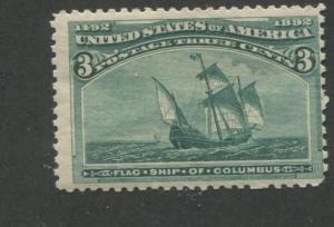 1893 US Stamp #232 3c Mint Never Hinged Average Catalogue Value $130
