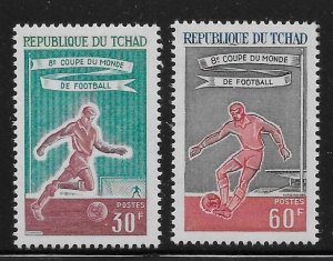 Chad 129-130 1966 World Cup Soccer set MNH c.v. $2.40