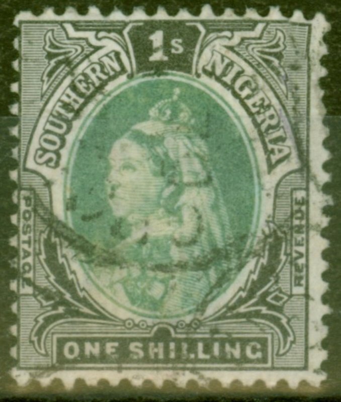 Southern Nigeria 1901 1s Green & Black SG6 Good Used