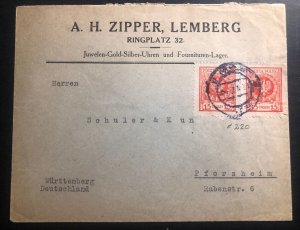 1940s Poland Commercial Cover To Pforzheim Germany