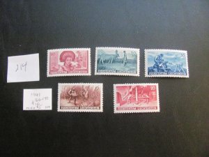 LIECHTENSTEIN 1941 MNH  SC 166-170 SET  XF  $16 (214) NEW COLL.